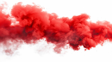 Fototapeta premium Red explosion smoke isolated on a white background