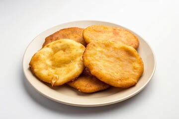 Fototapeta premium Fried Bammies with Ackee and Saltfish