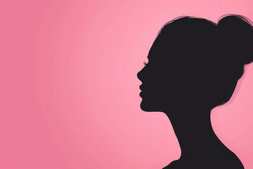 Silhouette of a woman's face in cartoon style