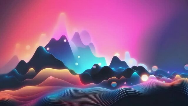 neon lights purple and blue abstract psychedelic dynamic art animation background - 4k new beautiful colorful stock video footage AI 