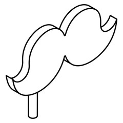 A trendy design icon of mustache prop