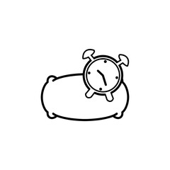 pillow icon with clock, concept icon sleep on time, live regularly