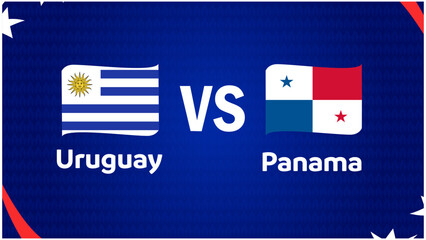 Uruguay And Panama Match Flag Ribbon American Football USA 2024 Abstract Design Logo Symbol American Football final Vector illustration