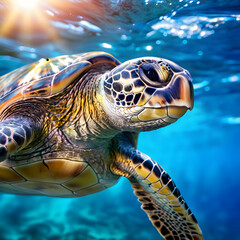 Fototapeta premium Hawaiian Sea Turtle 