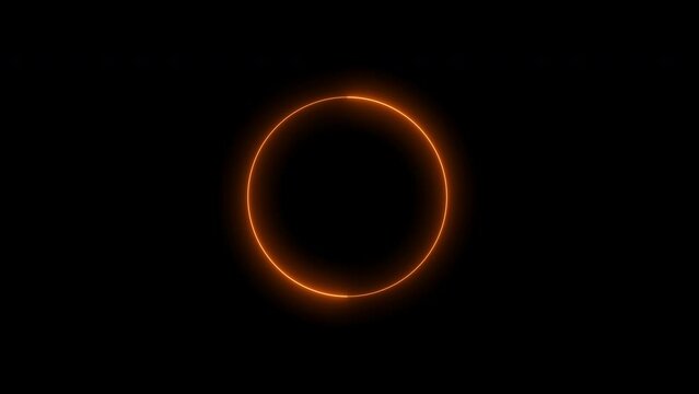 Simple Orange circle background, spectrum loop animation, glowing neon light