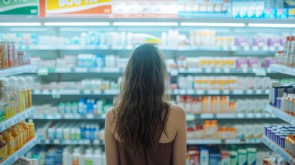 Customer shopping in drug store