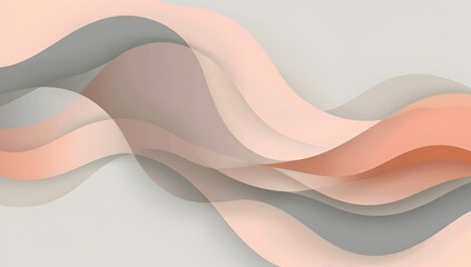 Obraz premium peach and grey color abstract wave background vector presentation design, simple shapes 
