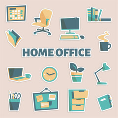 Home office and study elements collection