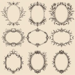 Set of Vector Frames for Vintage Logos - Ideal for Branding, Packaging, and Graphic Design Projects