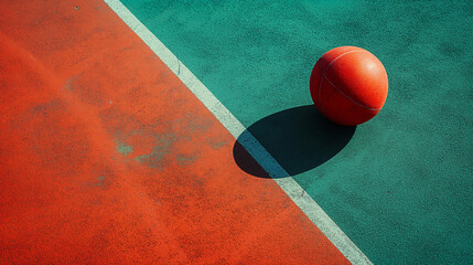 Basket ball on the court