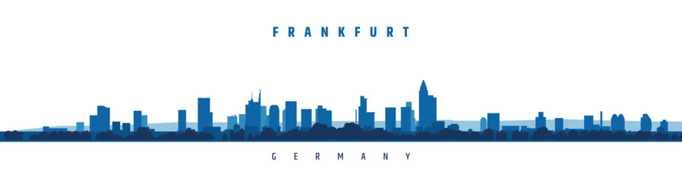 Fototapeta premium Frankfurt city silhouette vector illustration on white background, Germany