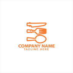 Fast arrow with spoon and fork logo vector
