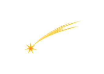 yellow star with tail, shooting star, comet, poinsettia, modern abstract design,  © Michael