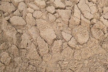 Heap of with clean sand. Surface Above top view