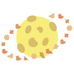 Asteroid belt multi color icon, related to education and technology theme. use for modern concept, web and app development.