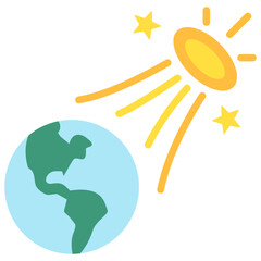 Cosmic rays multi color icon, related to education and technology theme. use for modern concept, web and app development.