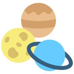 Dwarf planet multi color icon, related to education and technology theme. use for modern concept, web and app development.