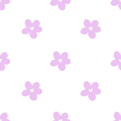 Seamless pattern with lilac flowers 