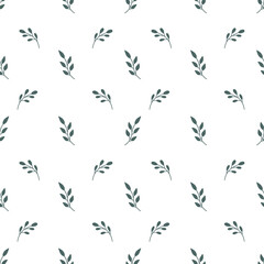 Seamless pattern with green leaves