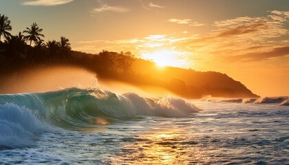 tropical sunset waves v
