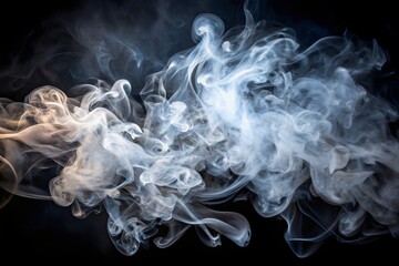 Fototapeta premium White smoke with black background