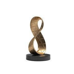 Winner concept with golden prizes