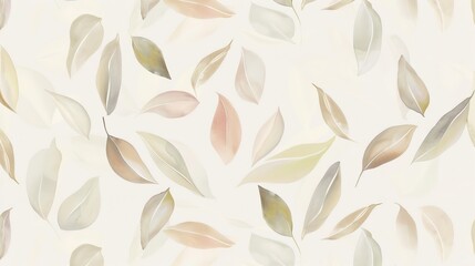 A soft pastel background with delicate leaves in light shades