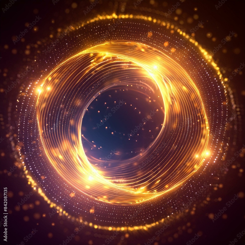 Wall mural abstract background. luminous swirling. elegant glowing circle. sparking particle. space tunnel. glo