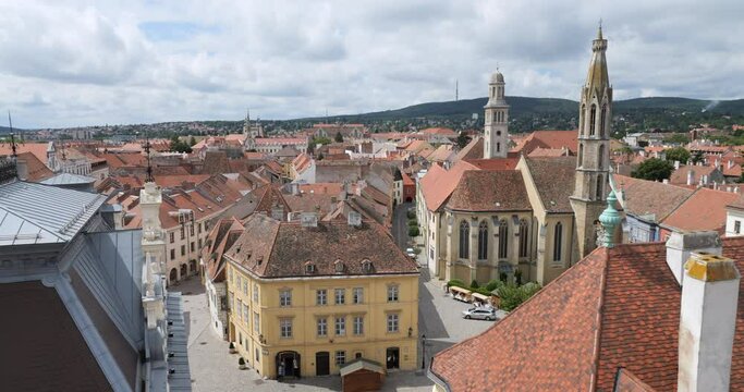 Panoramic view on the roofs of Sopron
