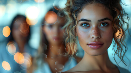 Diverse Professionals Connected by Fiber Optic Network