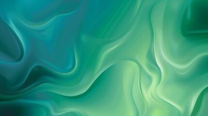 Obraz premium Abstract Green Fluid Art, Generative AI