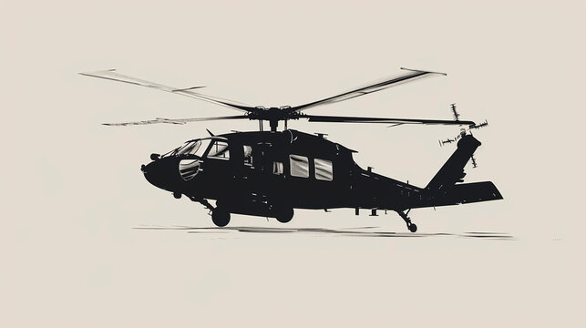 recommend clip art: Line Art Drawing of a Blackhawk Helicopter