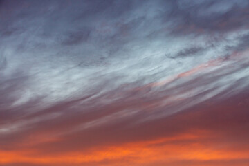 Wispy clouds at sunset in Cornwall