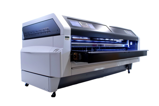 Industrial Flex Printing Machine Isolated on Transparent Background