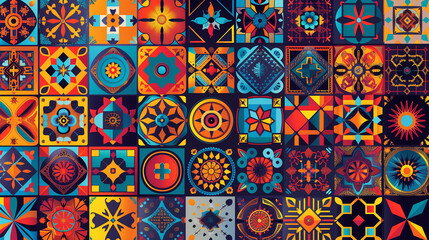 Colorful Geometric Pattern with Intricate Designs