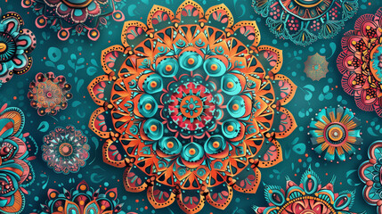 Vibrant Mandala Pattern with Intricate Designs
