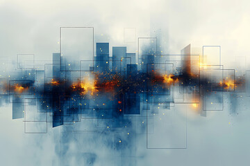 Fototapeta premium Futuristic Data Canvas: Vibrant Circuitry Abstraction