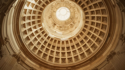 Obraz premium Circular Dome Ceiling with Central Oculus
