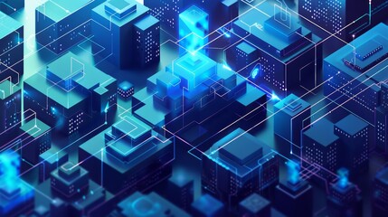 Futuristic Cityscape with Digital Connections, Generative AI