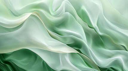 Fototapeta premium Abstract Green Waves with Smooth, Flowing Pattern