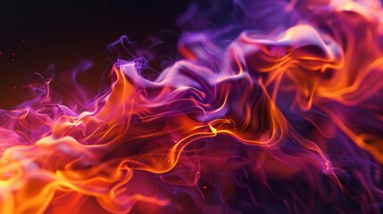 Fototapeta premium vivid and colorful abstract image of swirling smoke in vibrant shades of purple, blue, pink, and orange. The dynamic and fluid shapes create a mesmerizing effect