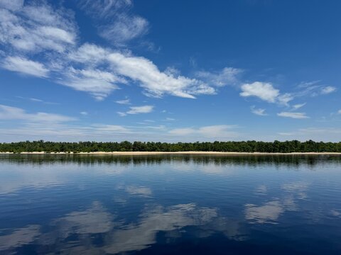 River and sky at summer