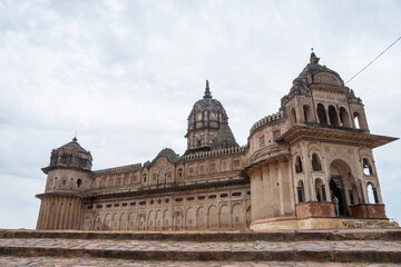 Orchha Lakshmi Narayan Temple building adorned with numerous domes