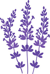 Fototapeta premium Stylized Lavender Sprigs Illustration Representing Calm and Serenity