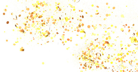 Radiant Revelry: Dynamic 3D Illustration of a Radiating gold Confetti Celebration