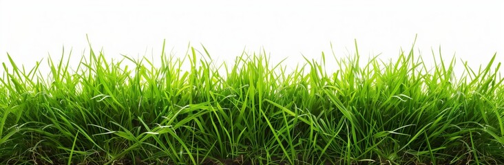 Obraz premium Green grass on white background, studio photo, high quality