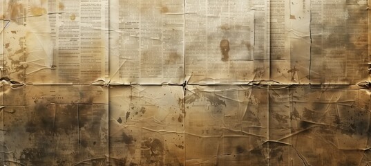 Fototapeta premium Newspaper texture with faded ink and aged edges, giving an old-fashioned look to various design projects
