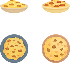 Collection of four vector illustrations featuring various homemade cookies