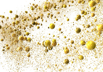 Cascading Splendor: Striking 3D Illustration Showcasing a Dazzling gold Confetti Display