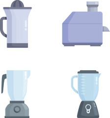 Vector illustration of four different style blenders, perfect for kitchen appliance concepts